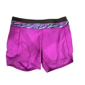 Ivivva by Lululemon Youth Speedy Brief Lined Run Shorts Purple Girl's Sz 14